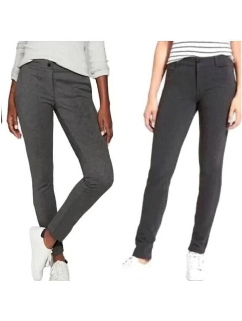 ATHLETA Gray Ponte Knit Skinny Pants Size 2 Soft Stretch Everyday Work Trousers